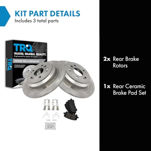 Image of TRQ Rear Ceramic Brake Pad and Rotor Set