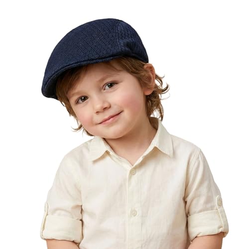 Générique Casquette Tweed pour Bébé/Enfant Béret Plate Chapeau Gavroche Respirant Réglable Casquette Newsboy Gatsby Vintage Protection Solaire Chapeau Doublure Souple, Plusieurs Saisons, 3-16 Ans