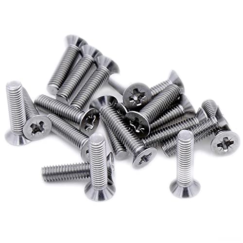 M4 (4mm x 14mm) Pozi Countersunk Machine Screw (Bolt) - Stainless Steel (A2) (Pack of 20)