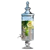 Kleiner Zapfhahn aus Metall Loberon Getränkespender Lerrain, Glas/Metallzapfhahn, H/Ø ca. 55/16 cm, klar