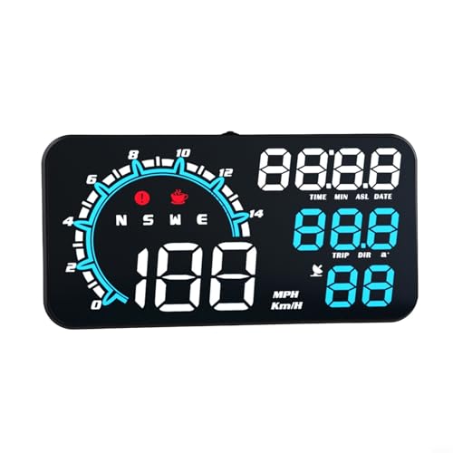Startbuymore Velocímetro digital HUD del salpicadero del coche con sistemas reales de seguimiento y velocidad excesiva