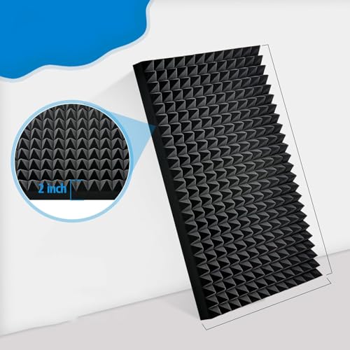 Image of Pyramid Soundproofing Studio Acoustic Foam 6'x3' - 2 Inches ( 1 Sheet ) Inches High Density, Soundproof Foam, Noise Reduction,Echo Absorption (Studio Charcoal, 1 Sheet /(6'x3'))