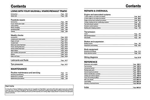Vauxhall/Opel Vivaro & Renault Trafic Diesel May 01 to Apr 14 (Y to 14 reg) Haynes Repair Manual