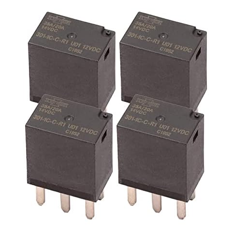 4pcs 301-1C-C-R1-U01 12VDC 301-1C 301-1C-C 301-1C-C-R1 Automotive Relay 35A 12V Multi-Purpose Micro Relays, 5 Pins, SPDT Cover