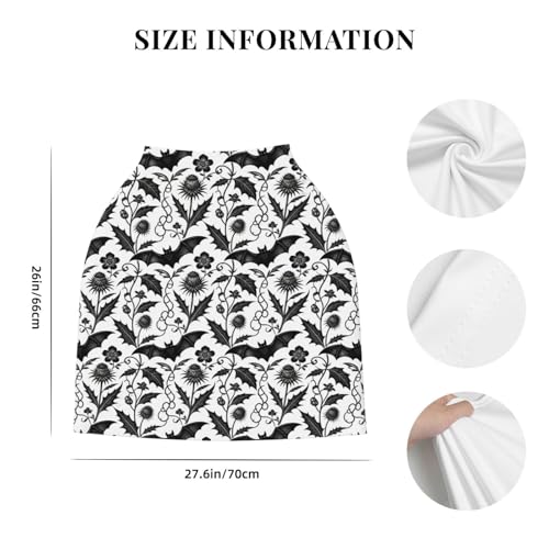 Image of Goth Halloween Bat Gothic Baby Stuff Car Seat Cover for Baby,Mom Nursing Breastfeeding Covers,Multi-Use Car Seat Canopy Carrier Cover,Stroller Cover Newborn Shower Gift for Boys Girls