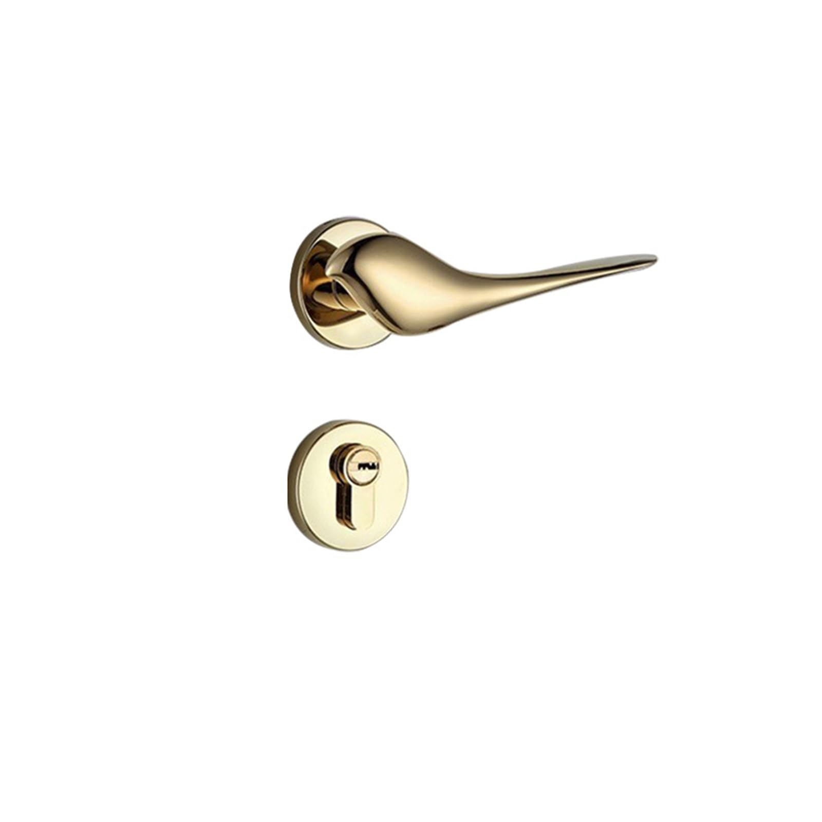 NYRXRYTCA Golden Split Lock Indoor Wooden Door Handle Bird-Shaped Silent Lock Magnetic Bedroom Handle Complete Set of Room Door Locks(PVD Golden 7250 mechanical)