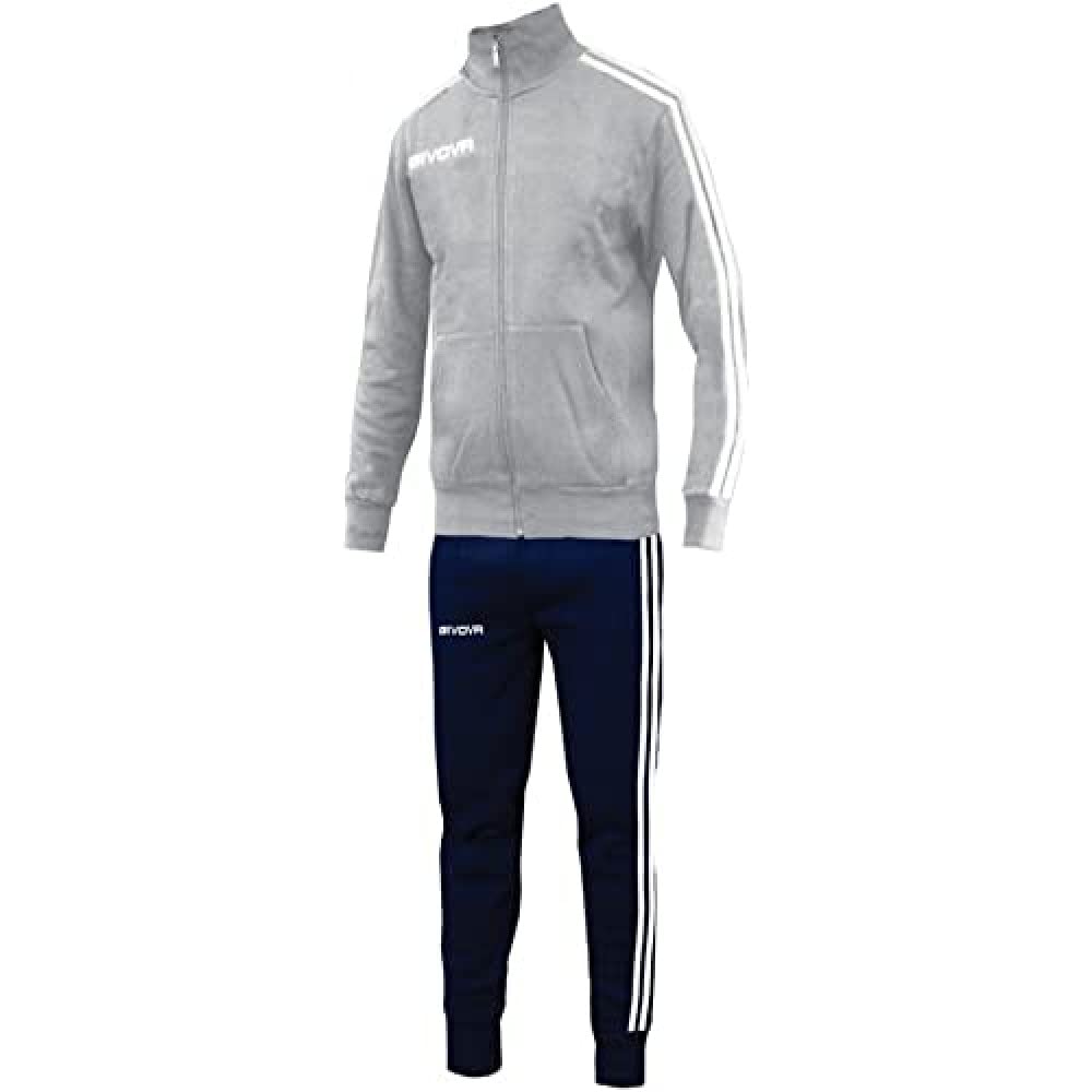 Givova, suit school junior, light gray melange/blue, 2XS