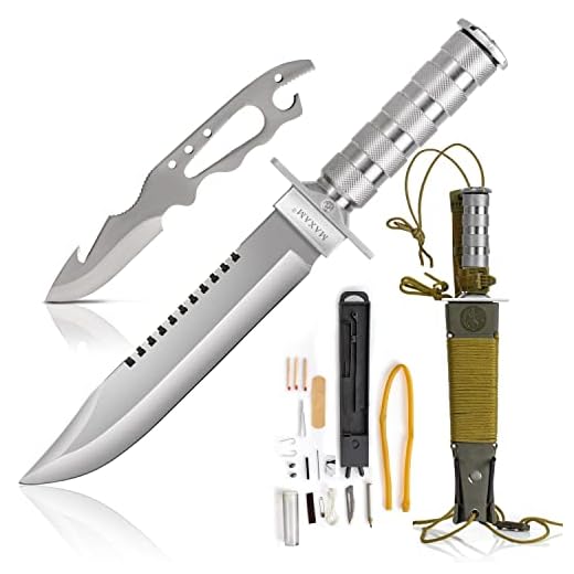 Maxam 12-Piece Survival Knife Set with Zinc Alloy Handles, Ideal for Survivalists, Hunters, Hikers, and Outdoor Sports Enthusiasts