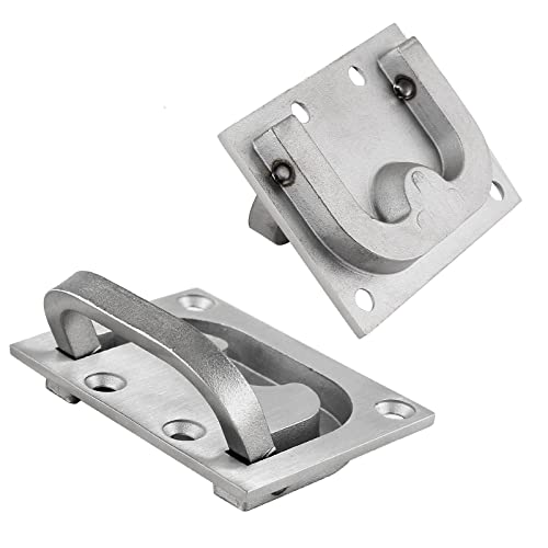 Jersvimc 2Pcs Marine Boat Ring Hatch Pull Handle, Flush Mount Cabinet Pulls Recessed Trap Door Handle 316 Stainless Steel Hidden Furniture Pull For Deck Drawer(Big Size) #TOP4