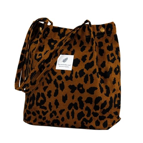 CHAOTEMAI Bolso Mujer Bandolera Tote Bag Bolsas de Hombro Informales para Muje con Cremallera Correas Doble Hombro Bandolera Bolsas Ordenador Portátil Gran Capacidad（Estampado de Leopardo）