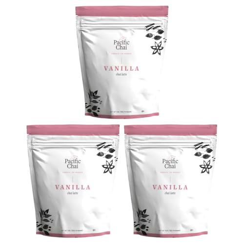 Pacific Chai Instant Powdered Chai Mix, Vanilla Chai Flavor, 48 Ounce Canisters Each (Pack of 3)