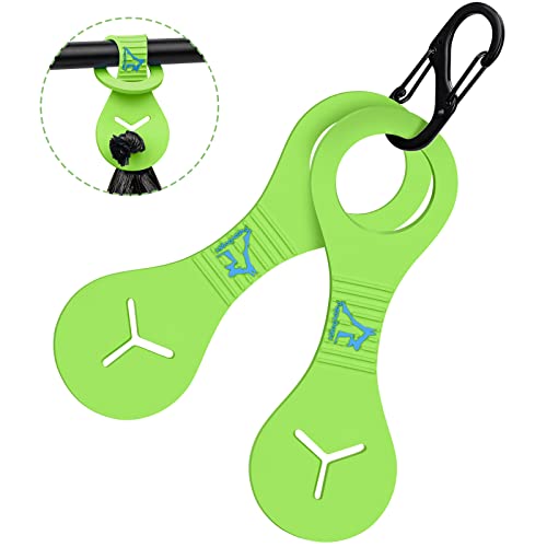 Image of Dog Poop Bag Holder for Leash Waste Bag Carrier Dog Poop Bag Dispenser for Walking Running Bicycle Accessory 2 Pieces (Green)