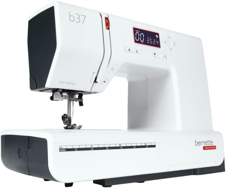 Bernette B37 Computerized Sewing Machine with LCD Display | Advanced Sewing & Quilting | 50 Stitches, One-Step Buttonhole, Automatic Needle Threader, Free Arm, LED Light |Adjustable Stitches