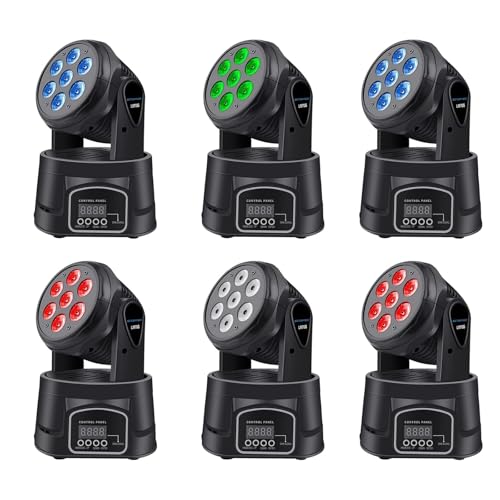 Betopper 7x8W Moving Head DJ Lights,RGBW Stage Lighting-6 Packs