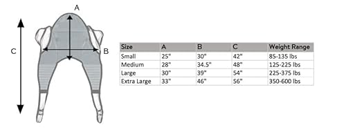 Patient Aid Padded U-Sling With Head Support, Universal Patient Lift Sling, Size Large, 225-375 Lbs Capacity #TOP4
