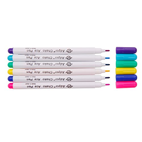 Air Erasable Fabric Marking Pen Disappearing Ink Makring Pen Fabric Marker Water Soluble Ink Pen for Embroidery Cross Stitch Handicarft Needlework Quilting Tracing and Stitching