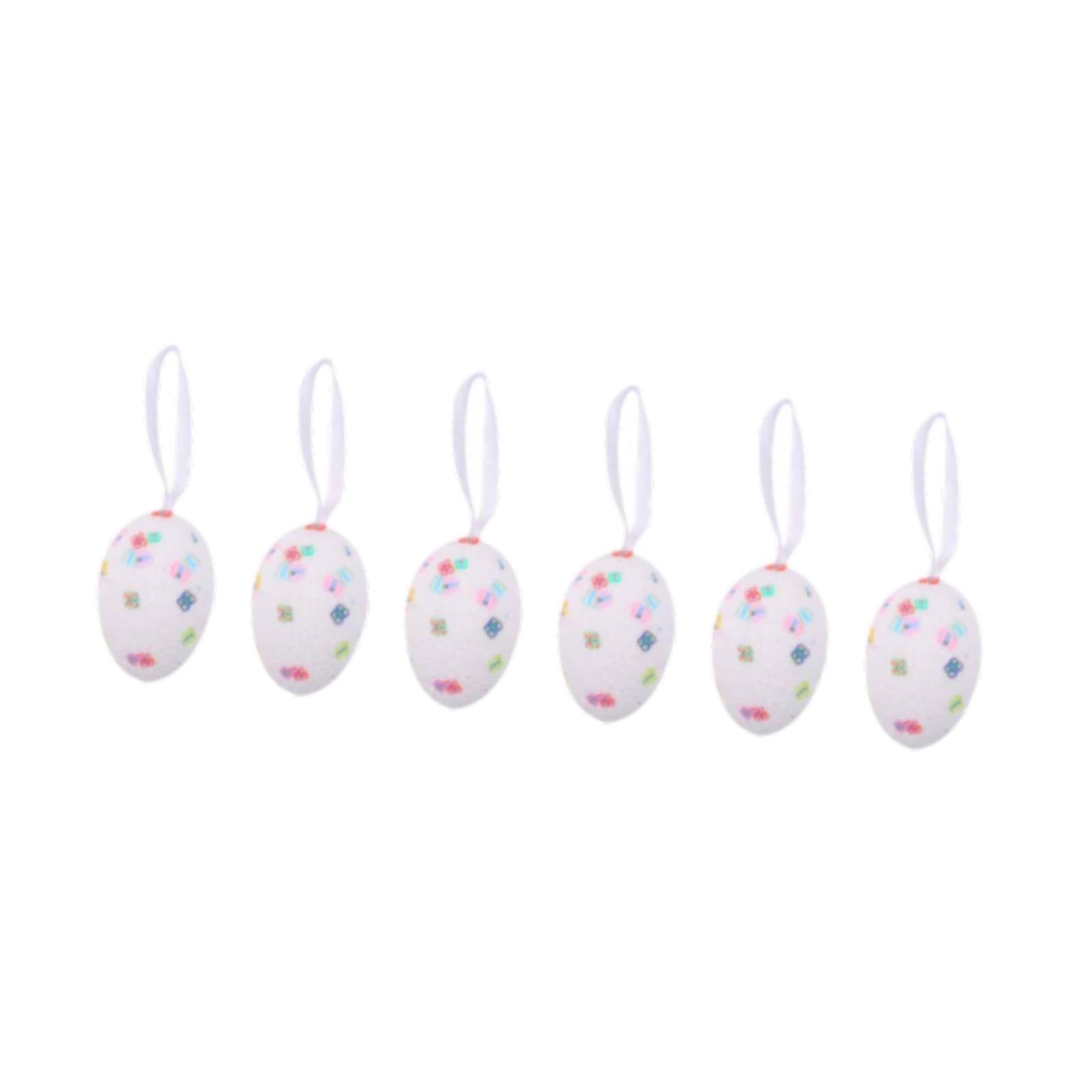 YIXANNX Charming Foam Easter Eggs Infuse Space With Joy While Filling Baskets Adorning Festive Atmosphere During Easter Decorative Hanging Pendants Holiday, White