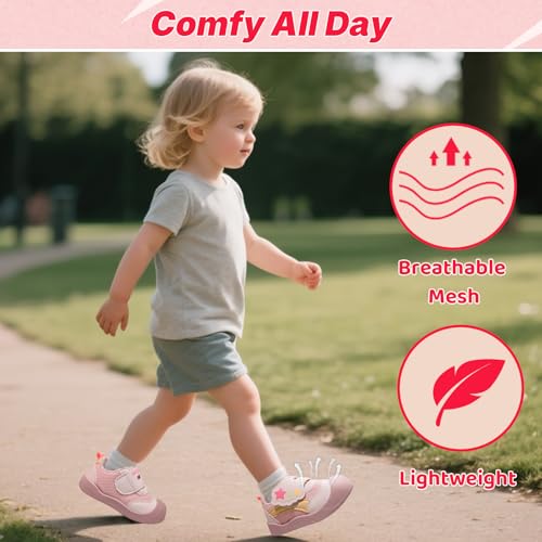 Charrost Baby Boys Girls Walking Shoes Toddler Wide Toe Box Barefoot Non-Slip Sneakers Lightweight Breathable Casual Shoe 12 18 24 Month - Thumbnail 6