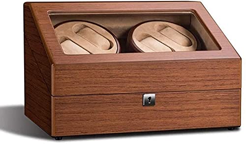 PLMOKN Automatic Winding Highend Shaker Watch Box Mechanical Watch Automatic Winding Rocker Mute Multitable Fashion (Color : Brown, Size : Small)