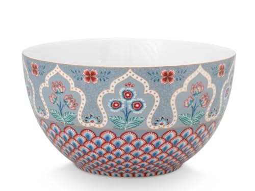 Pip Studio Flower Festival Scallop Deco Bowl Light Blue 18cm