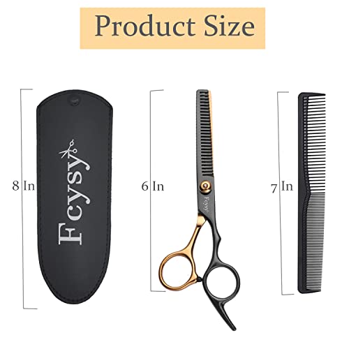 Fcysy Professional Thinning Scissors - Hairdressing Texturizing Shears for Layering Blending and Barber Haircut Set including Comb - Image 2