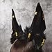 Mxdreoil Anubis Cosplay Jackal Wolf Ears Fox Ears Punk Style Animal Cosplay Ears (Chain Black)