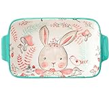 CNAFGBGG Fuente para Hornear 8.7x4.8 '' Lindo Animal Cazuela Cerámica Hornear con Asas Bandejas Rectangulares Apto para Horno y Bandeja para Lasaña para Cocinar, Cena de Pastel Estilo 1..