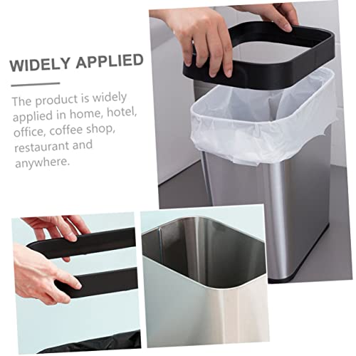 Tacho de basura rectangular de acero inoxidable negro miniatura 6