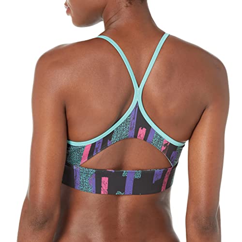 Image of Reebok Women's Satin 91% PES /9% El-Interlock-Hydrophilic Finish /Print-Digital Sublimation-Disperse Classic Workout Sports Bra