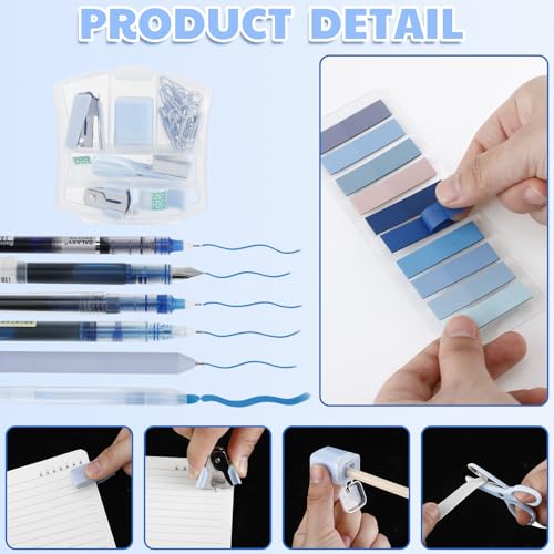 Colarr Mini kit de material de escritório inclui dispensador de fita grampeadora removedor de grampo
