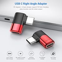 MOGOOD USB-C Kabel 90 Grad Winkeladapter rot,40Gbps,6 St.USB-C Verlängerung – Ansicht 3