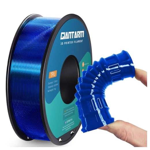 GIANTARM TPU Filament 1.75mm Flexible Soft 3D Printer Consumables Blue,95A 1kg Spool (2.2 lbs.), Dimensional Accuracy +/- 0.05 mm