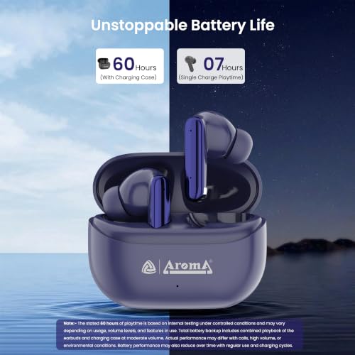 Image of AROMA TWS31 with Upto 36 Hrs* Playtime BT V5.4, Type C Fast Charging True Wireless Earbuds
