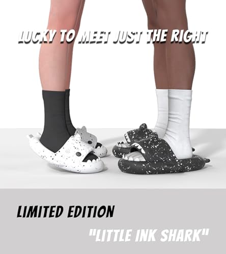 Generic Unisex Shark Slides Original Upgraded Anti-Slip Quick Drying Shark Slippers for Women Men Starlight Blue One Size 6 to 132