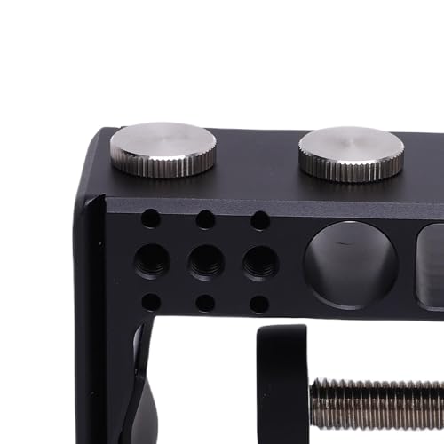 Image of Yunseity C Clamp Tripod Mount Camera Holder with 6 Pcs 1 /4 & 3 /8 Inch Holes, Adjustable Clamp, 38MM Base, Aluminum Alloy, 6.2cm Clamp Range, for Light Stands, Tripods, Desks
