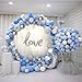 Balloon Arch Kit Blue White Silver Balloons with 18" 12" 10" Balloons for Baby Shower Birthday