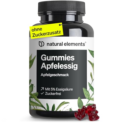 Apfelessig Gummies 120 Gummibärchen mit Apfelessig Vitamin B6 B12 Folsäure und Jod vegan optimal dosiert ohne Zusatz von Zucker in Deutschland entwickelt & laborgeprüft