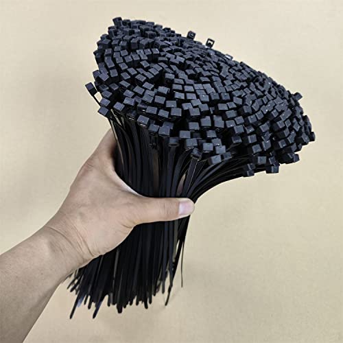 Zip Ties 1000 PCS 12 Inch Cable Zip Ties Heavy Duty, Premium Plastic Wire Ties with 50 LBS Tensile Strength, UV Resistant Cable Ties, Self-Locking Black Nylon Tie Straps (12 inch 1000 pcs)