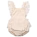 Baby Girls Lovely Ruffle Lace Collar Bodysuit with Headband (12M, Beige)