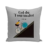 Fabriqué en France Fabulous Coussin 40x40 cm Col du Tourmalet Vélo France Cyclisme Tour Course Pyrénées
