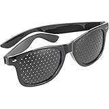 Retoo Rasterbrille für Augentraining, Raster Multidot Brillen, Lochbrille, Pinhole Glasses, Ayur Read Pro Gitterbrille, Lochrasterbrille, Multi Dot Brille, Korrekturbrille für Augen-Gymnastik, Schwarz