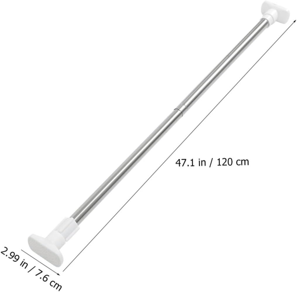 No Drill Telescopic Shower Curtain Rod Easy Install Bathroom Clothes Drying Pole Strong Load Bearing Capacity Smooth Finish for Versatile Use
