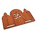 Tarini Gallery Wooden Wall Mounted Hanging Table top Temple Pooja Mandir God Stand Shelf for Storage and Idols Decoration for Home Office and Gifting (Brown- Om Design2)