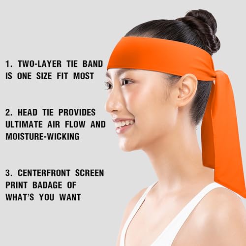 Image of ONUPGO 18Pcs Head Ties for Men Women, Adjustable Headbands Sports Sweatband Ninja Ties Head Band, Sweat Wicking Workout Headband for Sports, Running, Tennis, Yoga, Soccer, Karate
