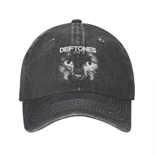 Casquette Deftones Cat Style unisexe en coton délavé snapback style punk
