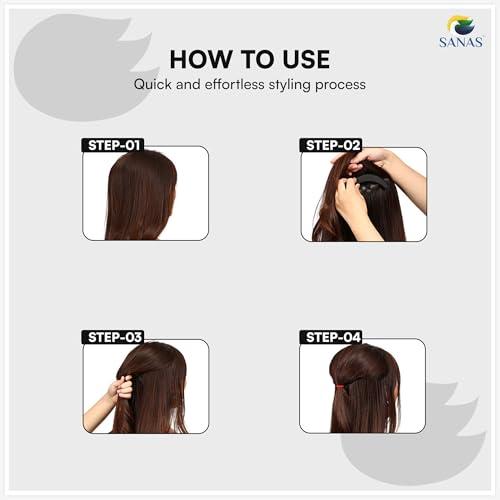 Image of Sanas Puff Maker For Hair 2Pc Hair Accessories For Women Style Tools Bun Maker With Inserts Bumpits For Puff Accessories Stuffing For Hairstyle 2Pcs