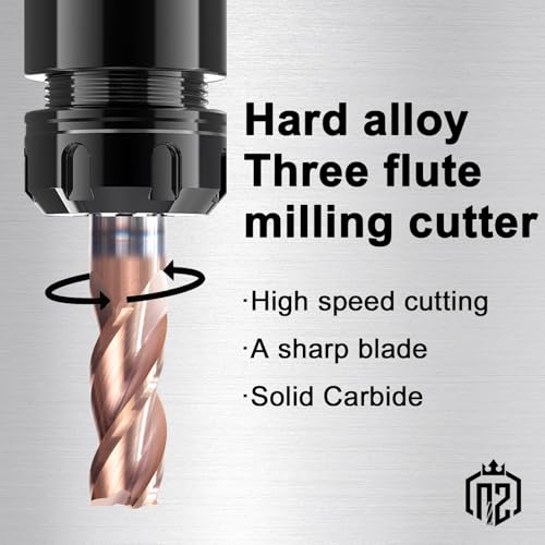Image of NZ 3 /16 inch 3 Flute Square End Mill TiSiN-Coated Solid Carbide 37 Helix - 5 /8 inch LOC for Alloy & Hardened Steel