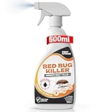 Bed Bug Killer Spray 500ml - Strong Bed Bugs Spray Odourless & Fast Acting Repellent, Stain-Free, Plant-Based Formula for Furniture, Mattress & Upholstery