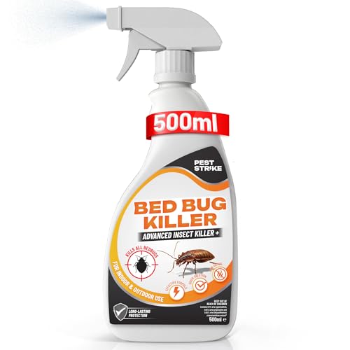 Bed Bug Killer Spray 500ml - Strong Bed Bugs Spray Odourless & Fast Acting Repellent, Stain-Free, Plant-Based Formula for Furniture, Mattress & Upholstery