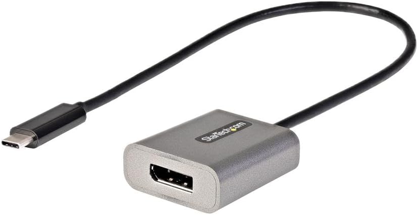 StarTech.com USB C to DisplayPort Adapter, 8K/4K 60Hz USB-C to DisplayPort 1.4 Dongle, USB Type-C to DP Monitor Video Converter, Works w/TB3 - 12" Attached Cable, Upgraded Version of CDP2DP (CDP2DPEC)